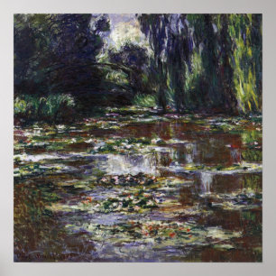 Näckrosor i damm av Claude Monet, Vintage Art Poster