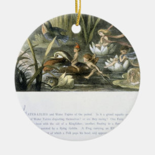 Näckrosor och vattenälvor, illustration från julgransprydnad keramik