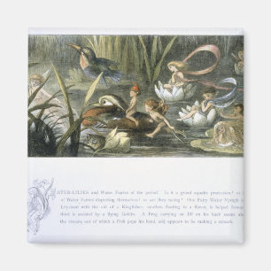 Näckrosor och vattenälvor, illustration från magnet