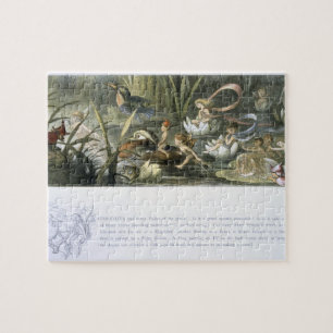 Näckrosor och vattenälvor, illustration från pussel