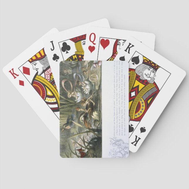 Näckrosor och vattenälvor, illustration från spelkort (Baksidan)