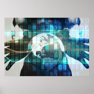 Nacksam teknik och innovation på den nya marknaden poster