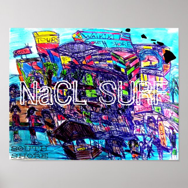 NaCL SURF SÖDRA STRANDEN WAIKIKI Poster (Framsidan)
