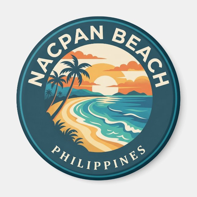 Nacpan Beach Filippinerna Magnet (Framsidan)