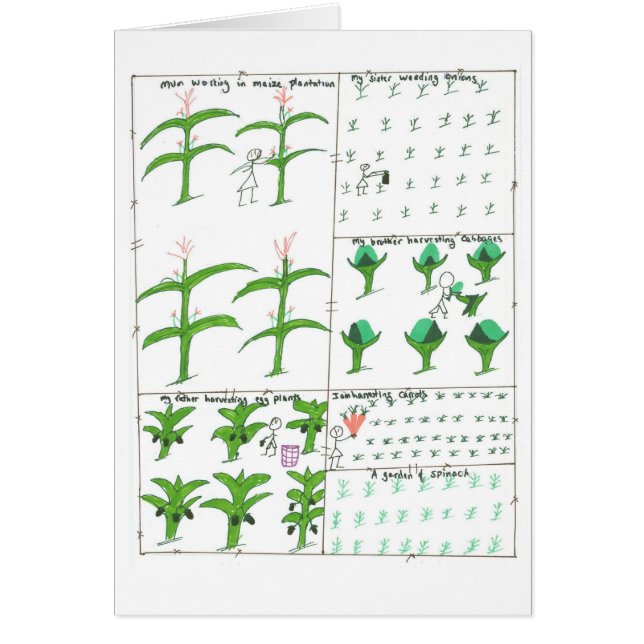 Nåd familj trädgård hälsningskort (Framsidan)