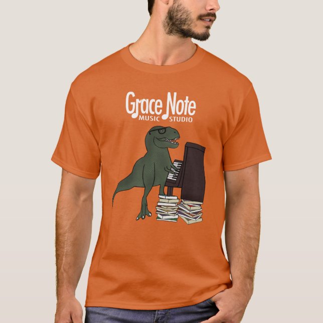 Nåd noterar det T-Rex pianot Tee Shirt (Framsida)