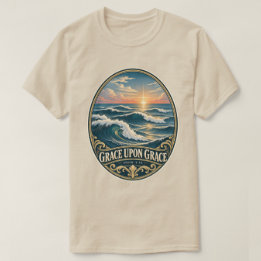 Nåd på nåd Havsvågor Johannes 1:16 T Shirt