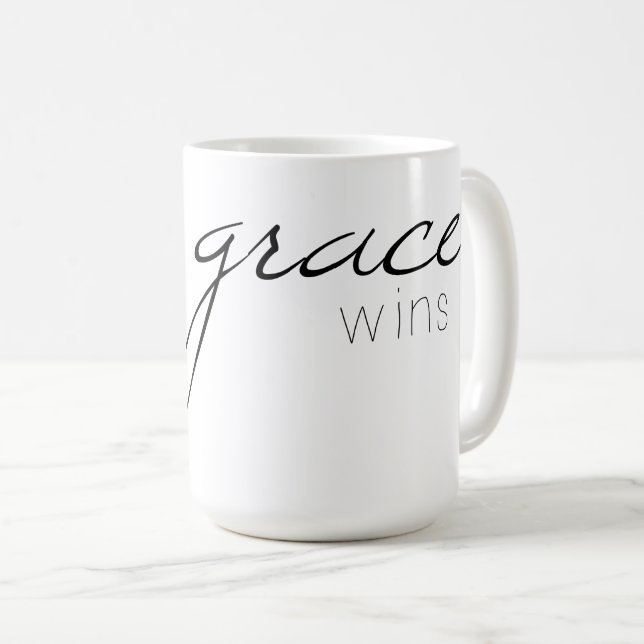 Nåd segrar kaffekoppen kaffemugg (Framsida höger)