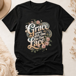 Nåd växer som fint spetsigt vintage blomsterdesign t shirt