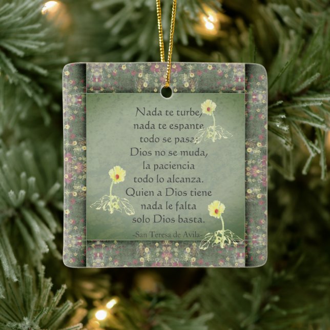 "Nada te turbe"San Teresa di Avila/Anpassningsbar  Julgransprydnad Keramik (Träd)