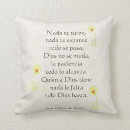 ’Nada te turbe’ San Teresa di Avila Antique Wood Kudde