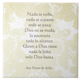 ’Nada te turbe’ San Teresa di Avila White on White Kakelplatta