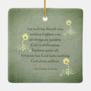 "Nada te turbe"St Teresa of Avila English/Spain Julgransprydnad Keramik