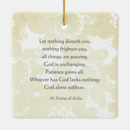 "Nada te turbe"St Teresa of Avila English/Spain Julgransprydnad Keramik