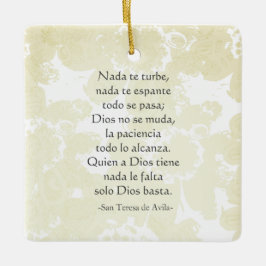 "Nada te turbe"St Teresa of Avila English/Spain Julgransprydnad Keramik