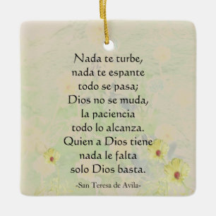 ’Nada te turbe’ St. Teresa of Avila Julgransprydnad Keramik
