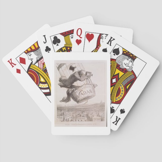 Nadar (1820-1910), höjande fotografi till hei spel kort (Baksidan)