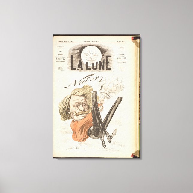 Nadar (1820-1910) titelsida till La Lune, publicer Canvastryck (Framsida)