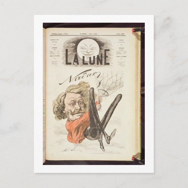 Nadar (1820-1910) titelsida till La Lune, publicer Vykort (Framsida)