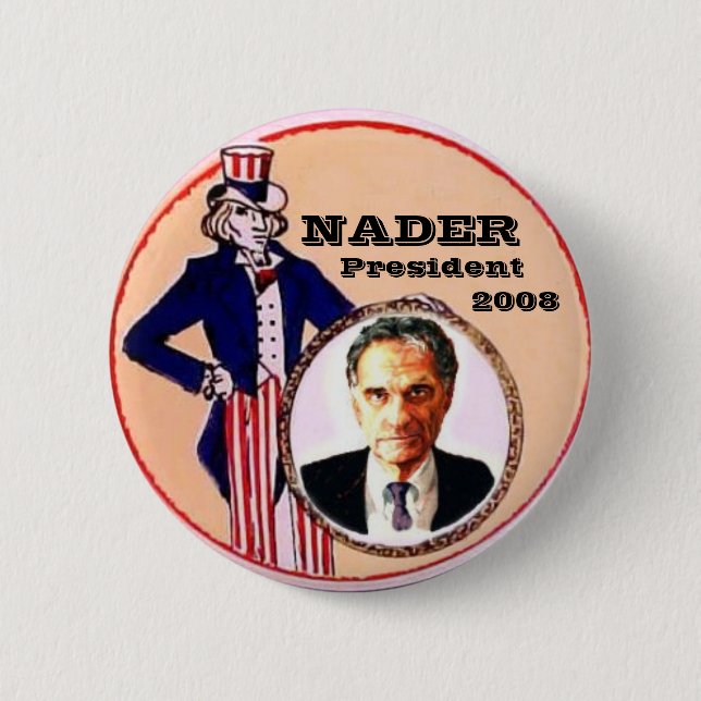 Nader Uncle Sam knäppas Knapp (Framsida)