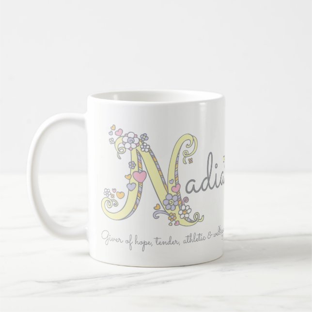 Nadia känd menande dekorativ N monogrammugg Kaffemugg (Vänster)