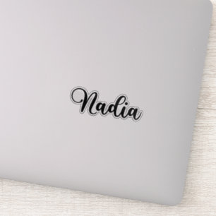 Nadia Namn - Handskriven kalligrafi Klistermärken