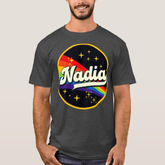Nadia Rainbow in Space Vintage Stil T Shirt