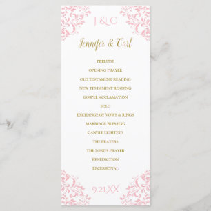 Nadine-Bröllopsprogram Tea-längd (Rosa & Guld) Program