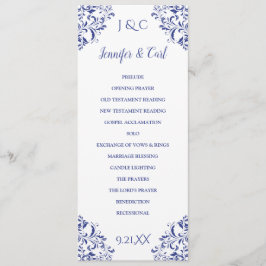 Nadine Bröllopsprogram | Tea-Length (Kunglig Blå) Program