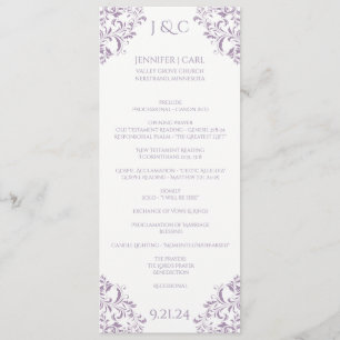Nadine Bröllopsprogram - Tea-length -Lavendel Program