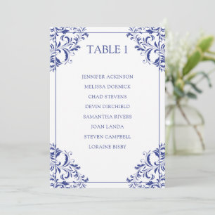 Nadine Seine Diagram Bord-listkort Royal Blue Inbjudningar