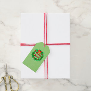 Nadolig Llawen Welsh God jul Presentetikett