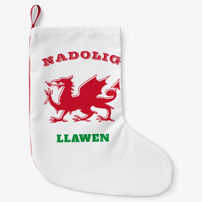 Nadolig Llawen Welsh God jul Simple Celtic Liten Julstrumpa (Framsidan)