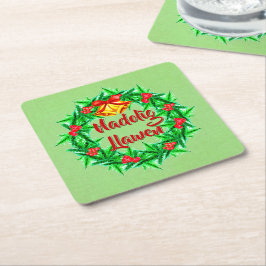 Nadolig Llawen Welsh God jul Underlägg Papper Kvadrat