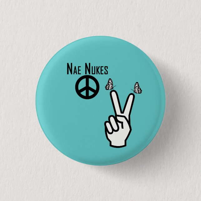 Nae Nukes den skotska självständighetfredsteckenet Knapp (Framsida)