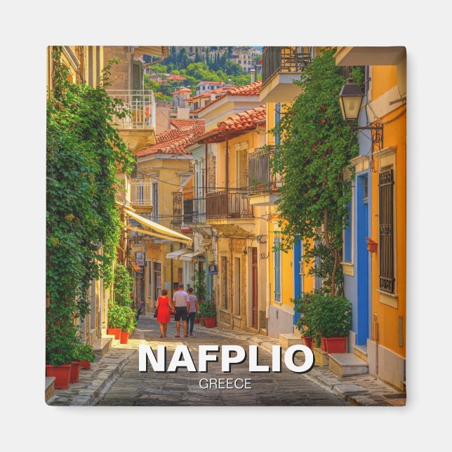 Nafplio Greece Travel Magnet (Framsidan)