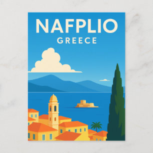 Nafplio Grekland Dekorativt målerisk Vykort