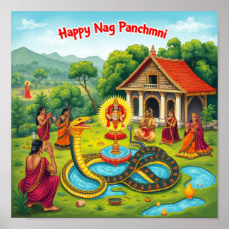 Nag Panchami Ka - Sacred Serpent Art -नाग पंचमी का Poster