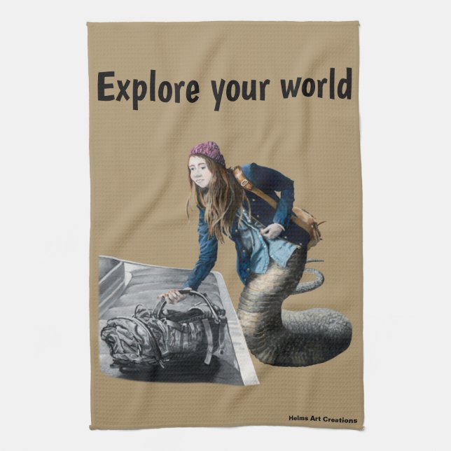 Naga Explore World Travel Fantasy Kitchen Towel Kökshandduk (Vertikal)