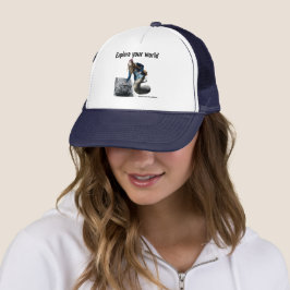 Naga Explorer World Travel Fantasy Art Hat Keps