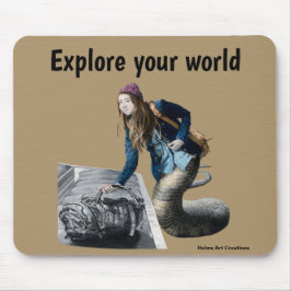 Naga Explorer World Travel Fantasy Art Mouse Pad Musmatta