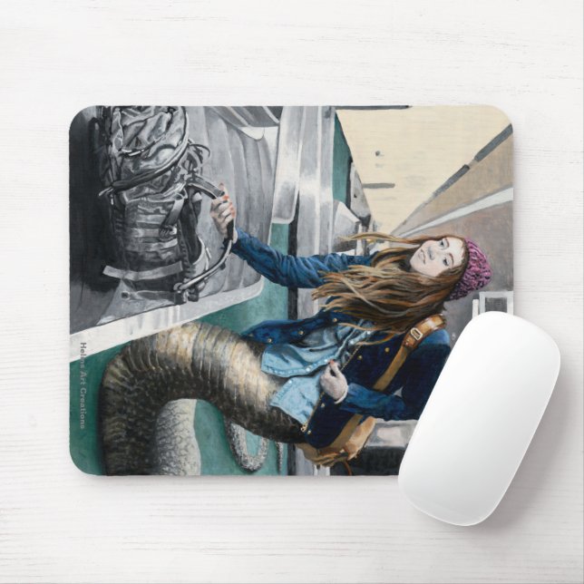 Naga Explorer World Travel Fantasy Art Mousepad Musmatta (Med mus)