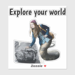 Naga Explorer World Travel Fantasy Art Sticker Klistermärken