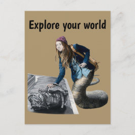 Naga Explorer World Travel Fantasy Art-vykort Vykort