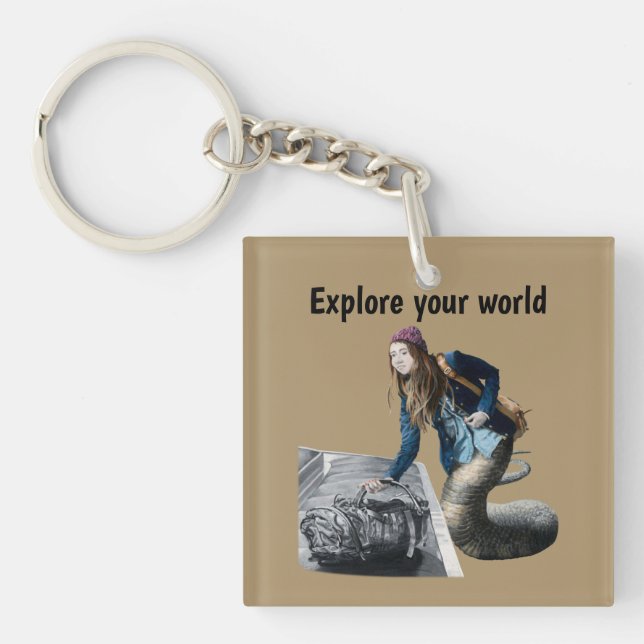 Naga Explorer World Travel Fantasy Keychain (Framsidan)