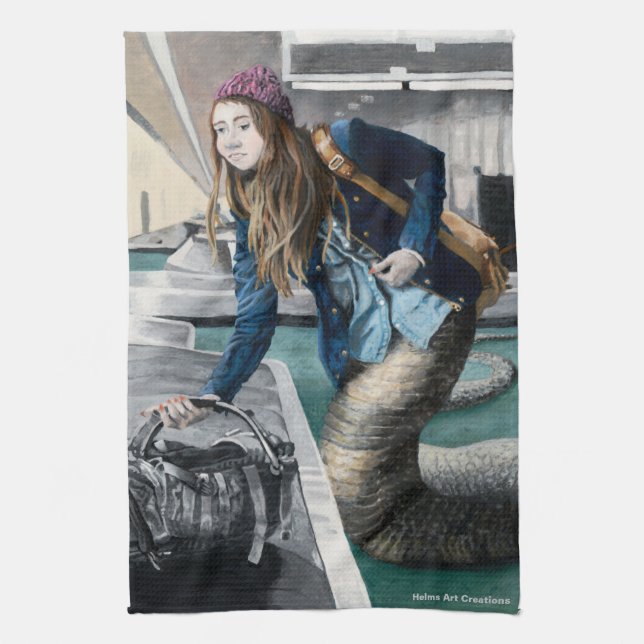 Naga Explorer World Travel Fantasy Kitchen Towel Kökshandduk (Vertikal)