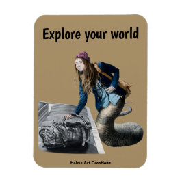 Naga Explorer World Travel Fantasy Photo Magnet