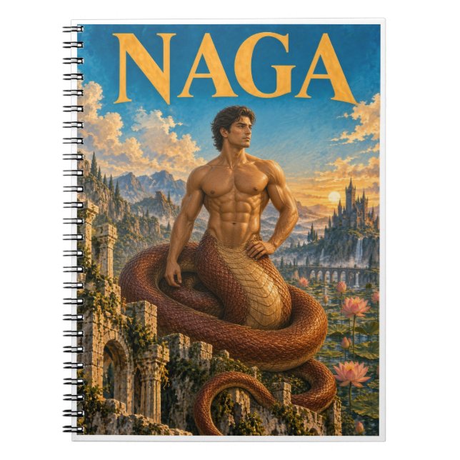 Naga, gotisk fantasymonster anteckningsbok (Framsidan)