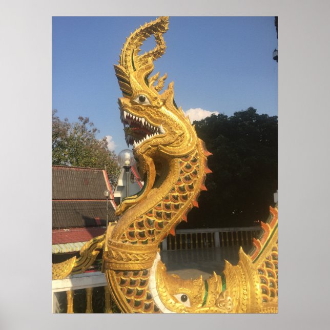 Naga vid Doi Suket, Chiang Mai, Thailand Poster (Framsidan)
