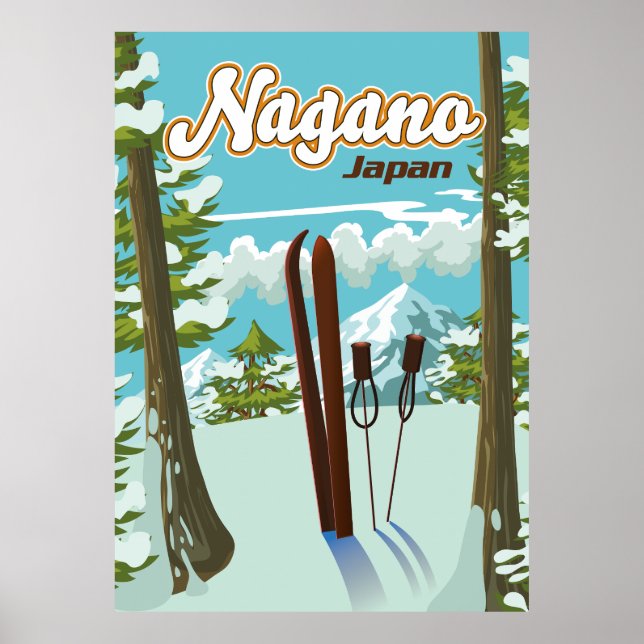 Nagano Japan skidposter Poster (Framsidan)